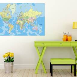 World Map Globe Wall Decals Sticker Sdecals Home Style Stickers Murals Removable W75 - thumbnail 3