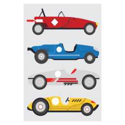 Racing Cars Wall Decals For Kids Room, Set Of 12 Race Car Stickers, Boys Bedroom Toddlers Playroom Decor - thumbnail 3