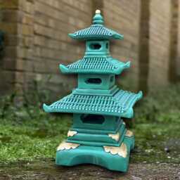 Stone Large Pagoda Sculpture Concrete Lantern Statue Outdoor Asian Decoration Handmade Zen Garden Ornament Yard Art - thumbnail 3