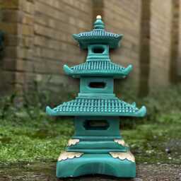 Stone Large Pagoda Sculpture Concrete Lantern Statue Outdoor Asian Decoration Handmade Zen Garden Ornament Yard Art