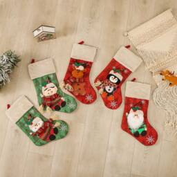 Personalized Large 3D Monogrammed Christmas Stockings Holidays Decoration Stockings-Gift Collection Bag Ornaments-16 Styles - thumbnail 2