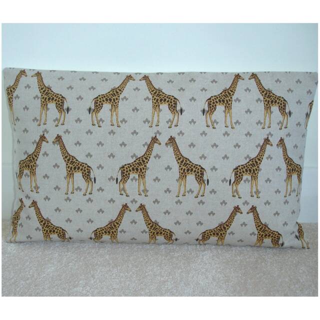 "Giraffe Pillow Cover 12x20 Oblong Bolster Cushion Case Sham 20x12 Lumbar Beige Brown Mustard Yellow 20""x12" - image 1