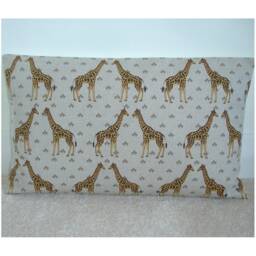 "Giraffe Pillow Cover 12x20 Oblong Bolster Cushion Case Sham 20x12 Lumbar Beige Brown Mustard Yellow 20""x12" - thumbnail 1