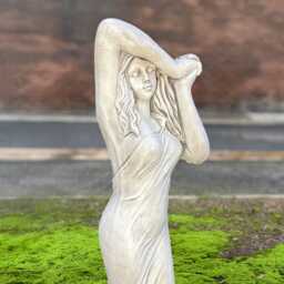 Elegant Woman Figurine Concrete Female Sculpture Stone Lady Outdoor Patio Decoration Classic Modern Ornament Lover Gift - thumbnail 2