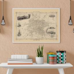 Old Edinburgh Map - Plan Of The City Edinburgh, Scotland 1851 Vintage Scottish Print Wall Decor - thumbnail 4