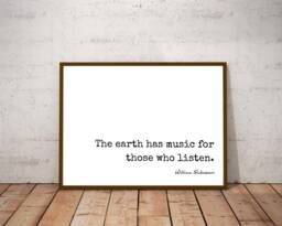 The Earth Has Music Shakespeare Quote, Wall Hanging Print, Fixer Upper Farmhouse Style Sign, Inspirational Home Decor - thumbnail 1
