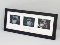 Baby Scan Photo Frame - Multi Aperture For Three Sized Photos & Text Box. Handmade. Shower Gift - Pregnancy Announcement - thumbnail 1