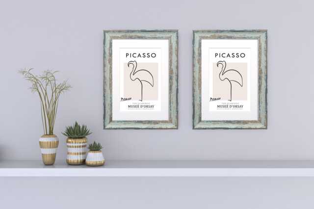 Vintage Rustic Distressed Handmade Photo Frame With Mount Pack Of 2 Frames A2/A3/A4/A5 Shabby Wood Effect Poster Picture - image 1