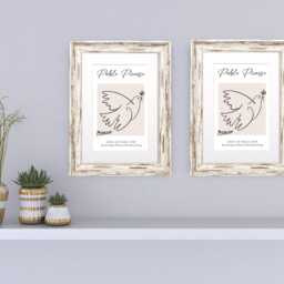 Vintage Rustic Distressed Handmade Photo Frame With Mount Pack Of 2 Frames A2/A3/A4/A5 Shabby Wood Effect Poster Picture - thumbnail 4