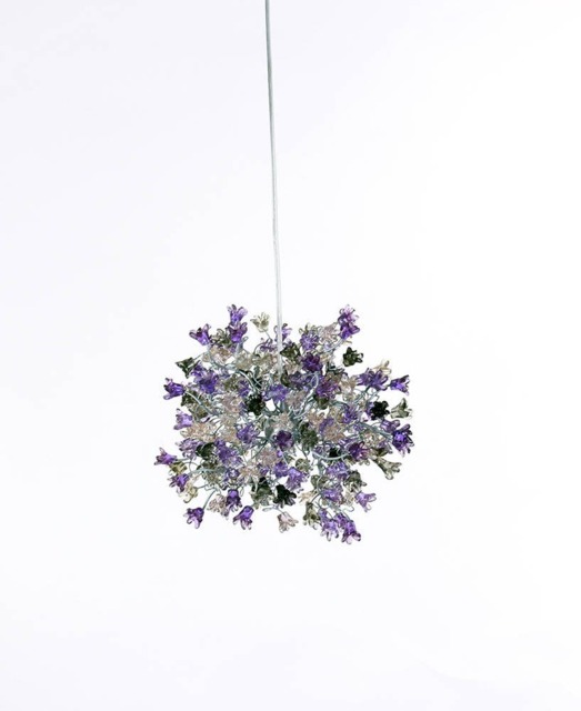 Hanging Pendants Light With Purple & Gray Flowers For Bedroom, Bathroom, Toilette Or Kitchen Island - image 1