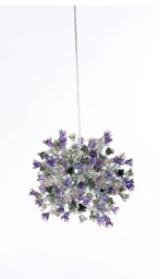 Hanging Pendants Light With Purple & Gray Flowers For Bedroom, Bathroom, Toilette Or Kitchen Island - thumbnail 4