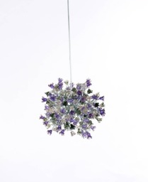 Hanging Pendants Light With Purple & Gray Flowers For Bedroom, Bathroom, Toilette Or Kitchen Island - thumbnail 1
