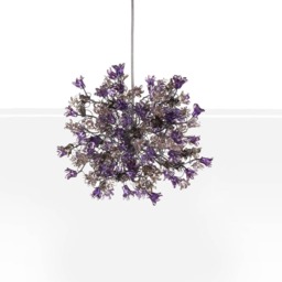 Hanging Pendants Light With Purple & Gray Flowers For Bedroom, Bathroom, Toilette Or Kitchen Island - thumbnail 2