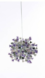 Hanging Pendants Light With Purple & Gray Flowers For Bedroom, Bathroom, Toilette Or Kitchen Island - thumbnail 4