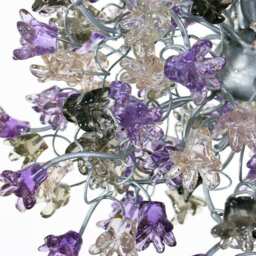 Hanging Pendants Light With Purple & Gray Flowers For Bedroom, Bathroom, Toilette Or Kitchen Island - thumbnail 3
