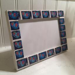World Love/ Peace/ Mother's Day Postage Stamp Frame - Holds 4x6 Photo - thumbnail 2