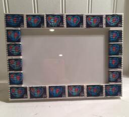 World Love/ Peace/ Mother's Day Postage Stamp Frame - Holds 4x6 Photo