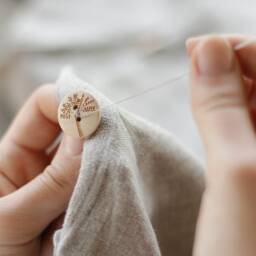Striped Linen Duvet Cover, Stone Washed Bedding, Wooden Button Closure, Custom Size Bedding - thumbnail 3