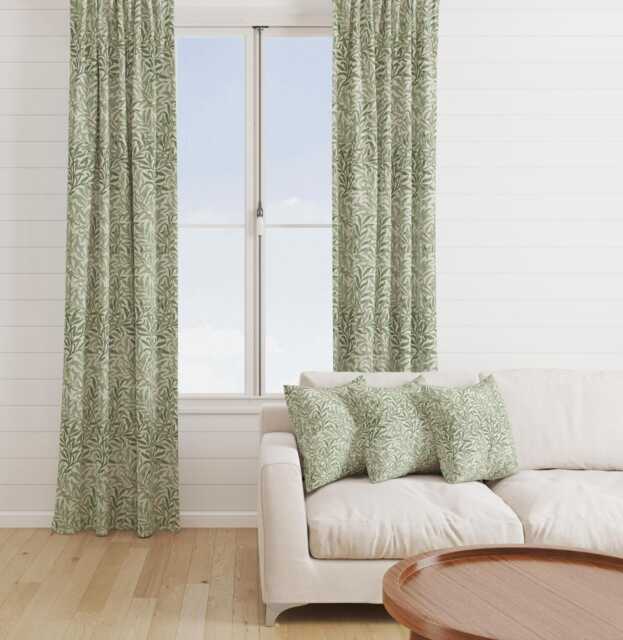 Custom Made William Morris Willow Bough Sage Blackout Lining Curtains 3 - image 1