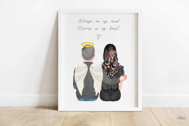 In Heaven, Memorial Print, Loving Memory, Remembrance Gift, Photo Dad Sympathy Grandad in Heaven - image 1