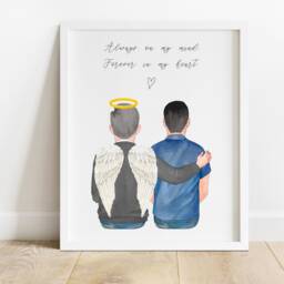 In Heaven, Memorial Print, Loving Memory, Remembrance Gift, Photo Dad Sympathy Grandad in Heaven - thumbnail 2