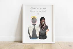 In Heaven, Memorial Print, Loving Memory, Remembrance Gift, Photo Dad Sympathy Grandad in Heaven - thumbnail 1