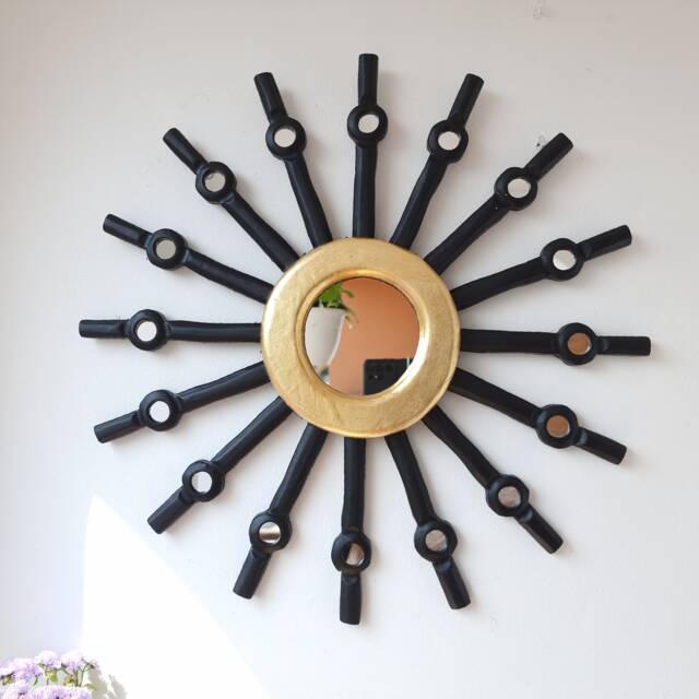 "Peruvian Mirrors ""Sol Skull Black 50cm " - image 1