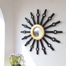 "Peruvian Mirrors ""Sol Skull Black 50cm " - thumbnail 3