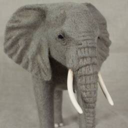 Made To Order Needle Felted African Elephant Custom Needle Felted Animal Sculpture - thumbnail 3