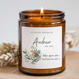 Personalised Remembrance Candle, in Memory Of Dad, Grandad, Brother, Uncle, Brother in Law, Bereavement Condolence, Grief Gift