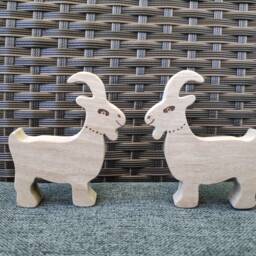 Wooden Goat Toy, Figures, Waldorf Goat Animal Balancing Figures - thumbnail 2