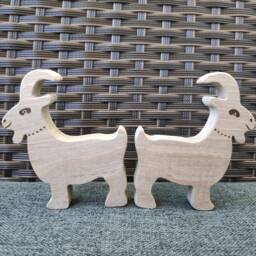 Wooden Goat Toy, Figures, Waldorf Goat Animal Balancing Figures - thumbnail 3