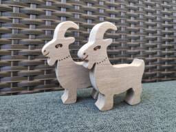 Wooden Goat Toy, Figures, Waldorf Goat Animal Balancing Figures
