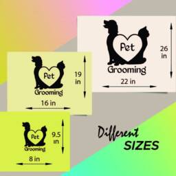In-Style Decals Wall Vinyl Decal Home Decor Art Sticker Pet Grooming Words Sign Dog & Cat Heart Shop Salon Animals Design 623 - thumbnail 2