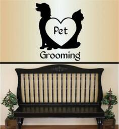 In-Style Decals Wall Vinyl Decal Home Decor Art Sticker Pet Grooming Words Sign Dog & Cat Heart Shop Salon Animals Design 623 - thumbnail 1