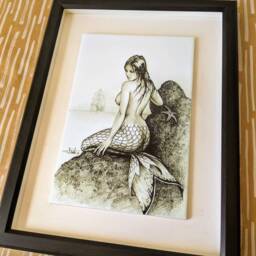 "Mermaid Ceramic Wall Art Tile, 8"" By 12" - thumbnail 4