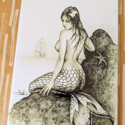 "Mermaid Ceramic Wall Art Tile, 8"" By 12" - thumbnail 3