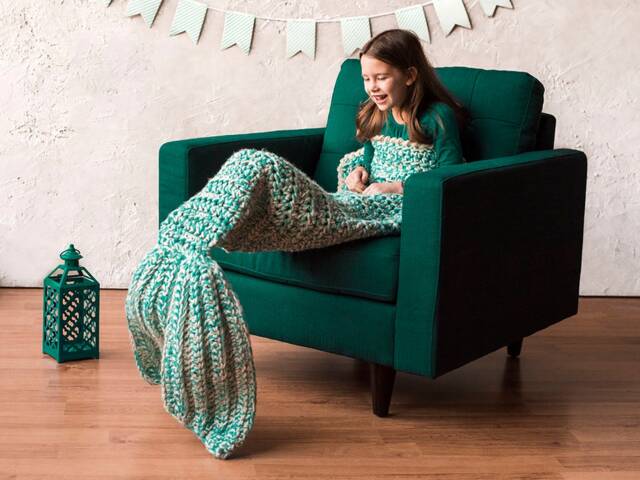 Crochet Pattern Mermaid Blanket - Crochet Pattern For Bulky & Quick By Mj's Off The Hook Designs - image 1