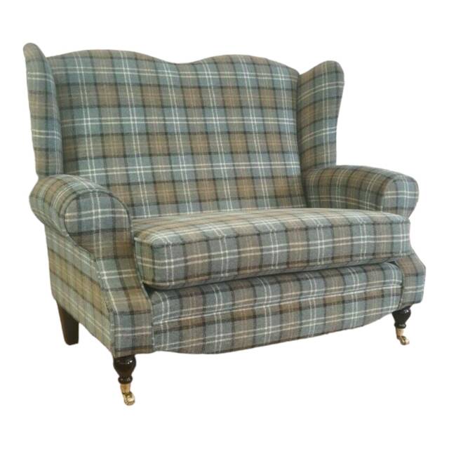 Wing Back Queen Anne Cottage 2 Seater Sofa -Lana Duck Egg Blue - image 1