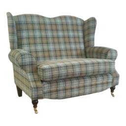 Wing Back Queen Anne Cottage 2 Seater Sofa -Lana Duck Egg Blue