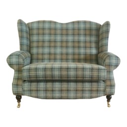 Wing Back Queen Anne Cottage 2 Seater Sofa -Lana Duck Egg Blue - thumbnail 2