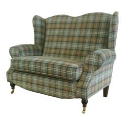 Wing Back Queen Anne Cottage 2 Seater Sofa -Lana Duck Egg Blue - thumbnail 3