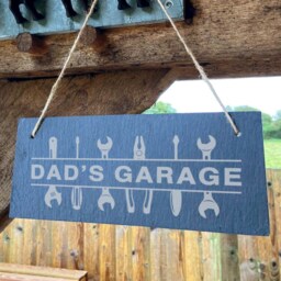 Dad's Garage Sign Personalised Hanging Slate Plaque Father's Day Gift For Diy Car Enthusiast Workshop Wall Decor Grandad Birthday Gifts - thumbnail 3
