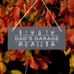 Dad's Garage Sign Personalised Hanging Slate Plaque Father's Day Gift For Diy Car Enthusiast Workshop Wall Decor Grandad Birthday Gifts - thumbnail 4
