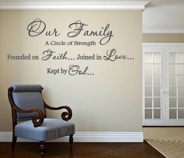 Our Family. A Circle Of Strength. Founded On Faith. Joined in Love. Kept By God. Vinyl Wall Decal - image 1