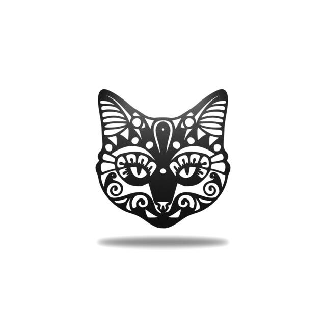 Cat Mandala Metal Wall Art - image 1