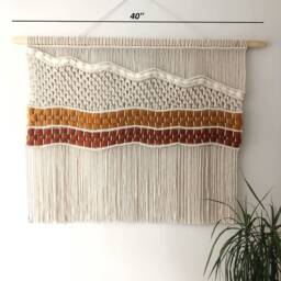 Extra Large Macrame Wall Hanging, Woven Tapestry, Bohemian Art Decoration, Tapestry Oversized Horizontal - thumbnail 4