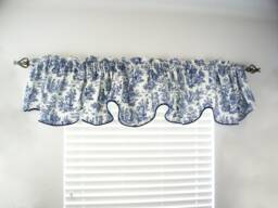 Window Toppers, Valance Curtains Blue, Treatments, Blue White Drapes Panels, Custom Top Ideas Kitchen Coverings Drapery Dressing - thumbnail 1
