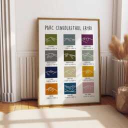 Eryri National Park Line Art Print Welsh Mountain Landscape - thumbnail 1