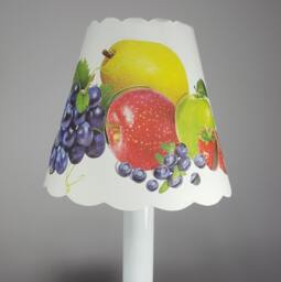 New 3x5x4.5 Cut Mixed Fruit Lampshade 100% Recycled Material Candelabra - thumbnail 1
